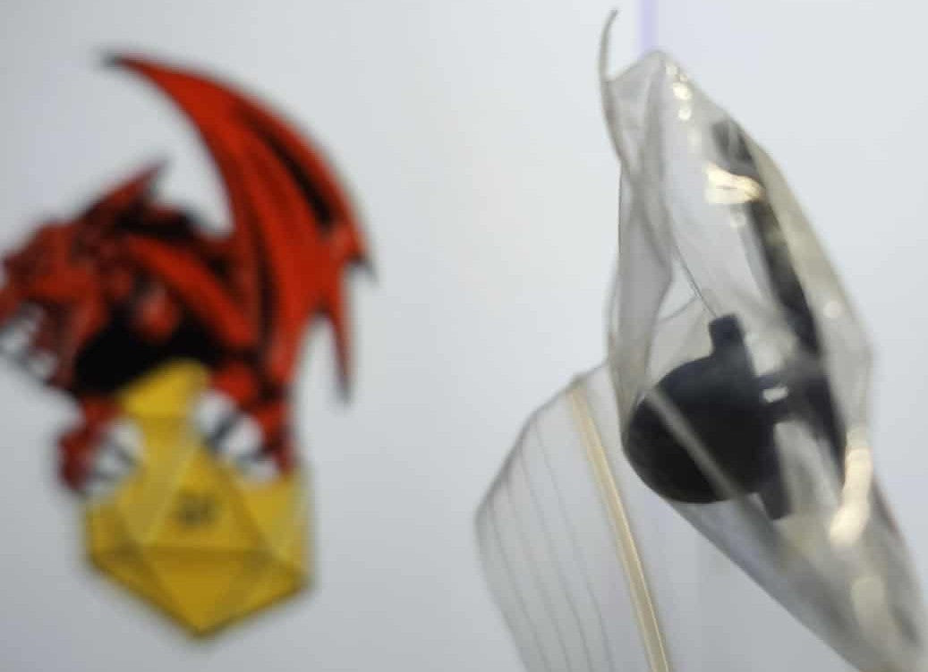 Red Dragon With Yellow D20 Pin, Dungeons And Dragons, Rpg, D20, Dnd Gift, Lapel Pin, Role-playing Pin, Unique Design Pin, Gift For Gamers