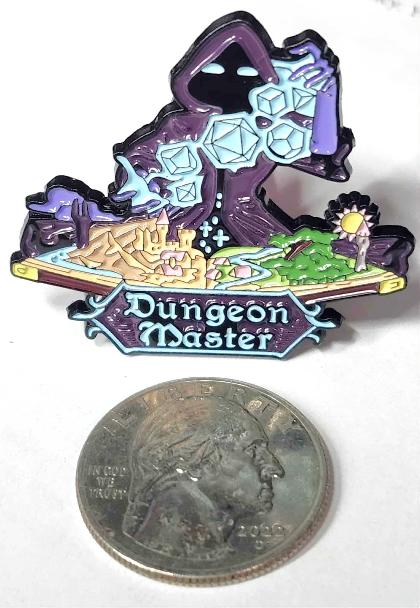 Dungeon Master Lapel Pin 2" diameter, DM Gift, Dungeon Master Accessory, Gift for RPG