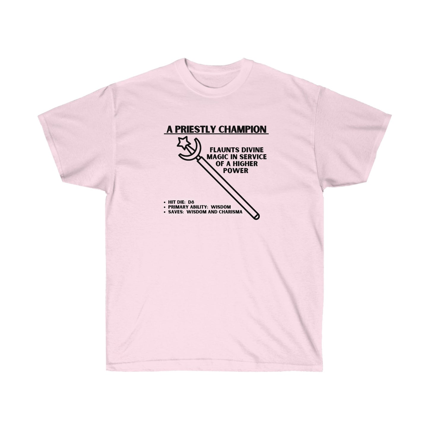 TSHIRT CLERIC TEE D&D - PICK YOUR COLOR, UP TO 5X SIZING!