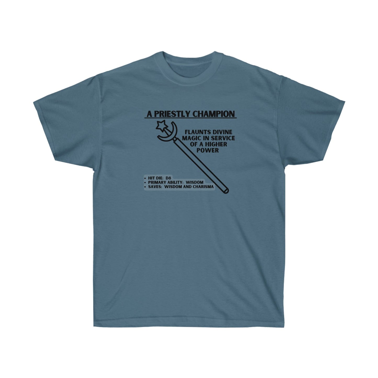 TSHIRT CLERIC TEE D&D - PICK YOUR COLOR, UP TO 5X SIZING!