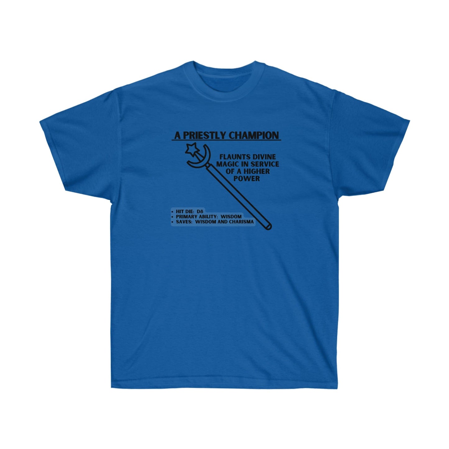 TSHIRT CLERIC TEE D&D - PICK YOUR COLOR, UP TO 5X SIZING!