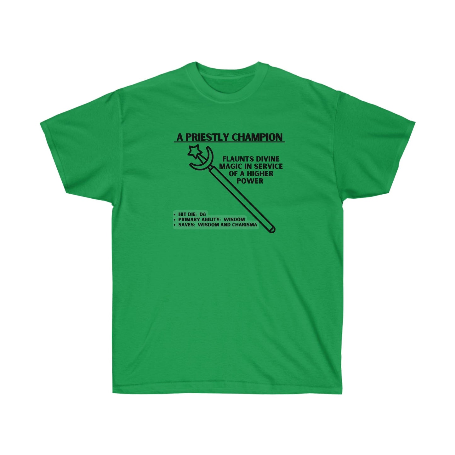 TSHIRT CLERIC TEE D&D - PICK YOUR COLOR, UP TO 5X SIZING!