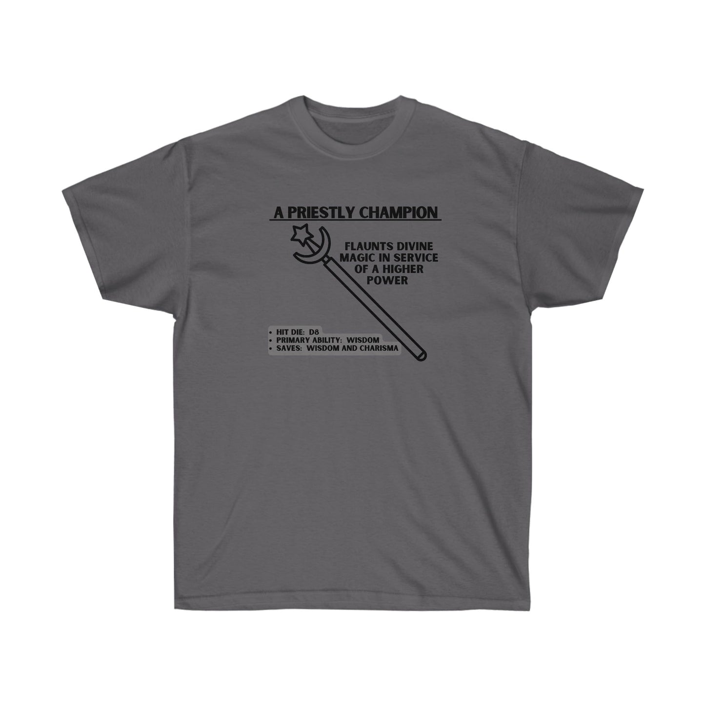 TSHIRT CLERIC TEE D&D - PICK YOUR COLOR, UP TO 5X SIZING!