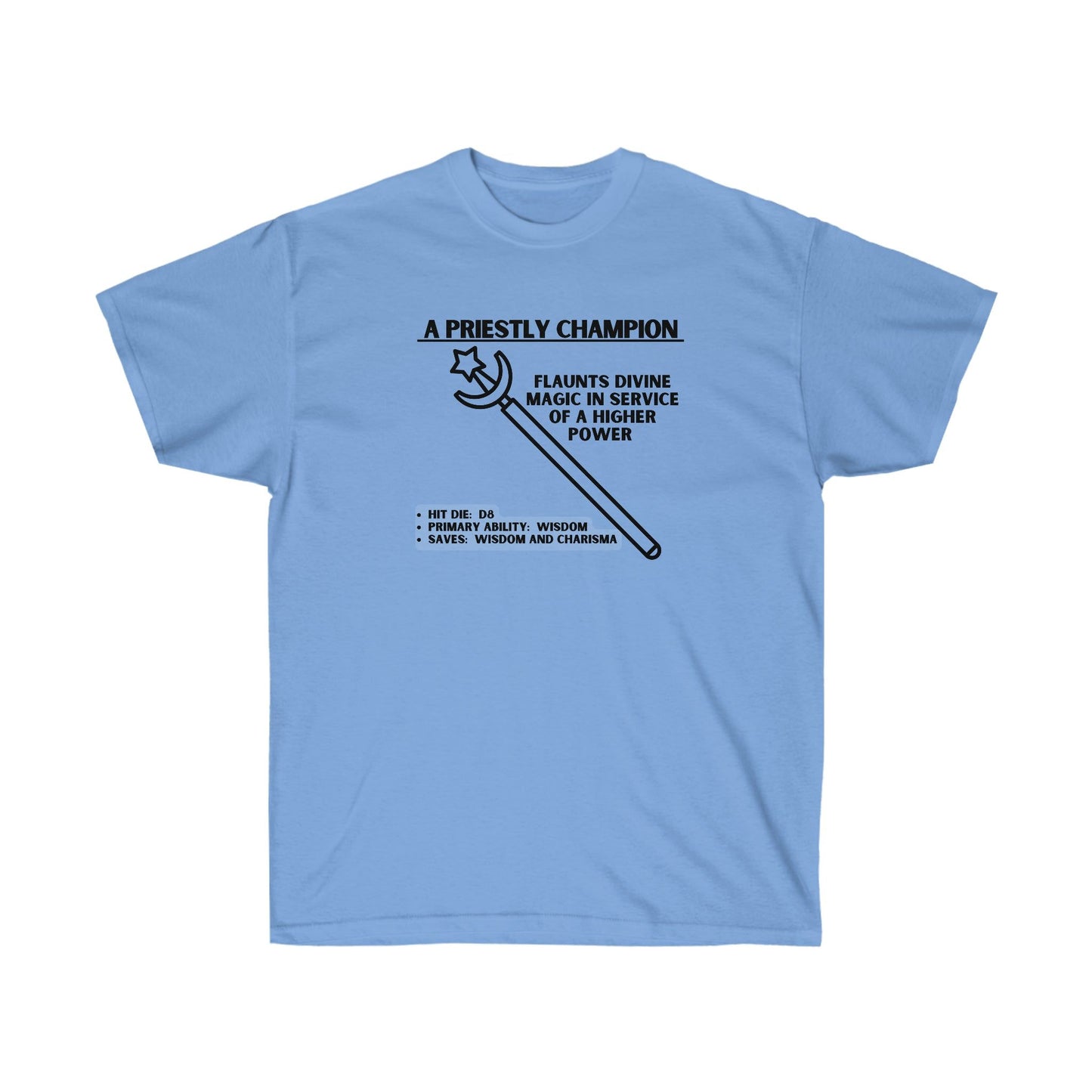 TSHIRT CLERIC TEE D&D - PICK YOUR COLOR, UP TO 5X SIZING!