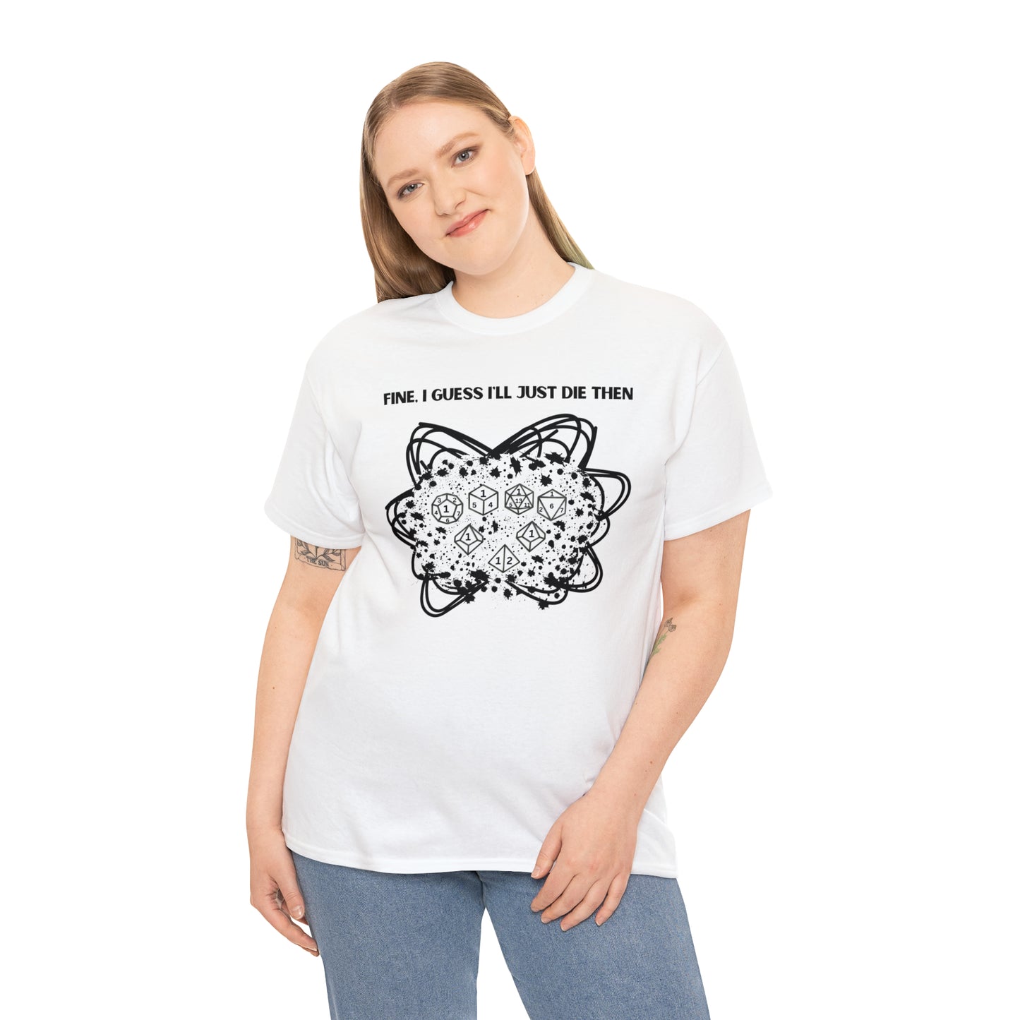TShirt Funny "Unfavorable D1 Roll" DICE Tee "Guess I'll just die then" D&D - Pick Your Color, Up to 5x Sizing!