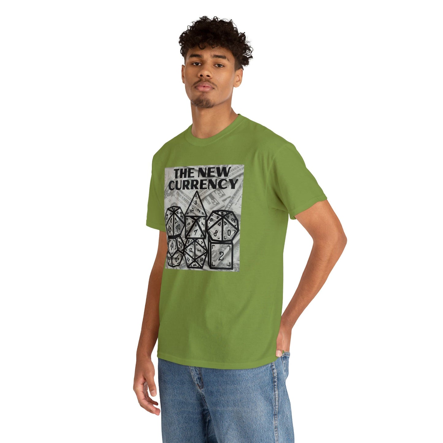 Shirt "THE NEW CURRENCY" D&D Shirt Funny Dice Shirt  -  Pick Your Color, Up to 5x Sizing!