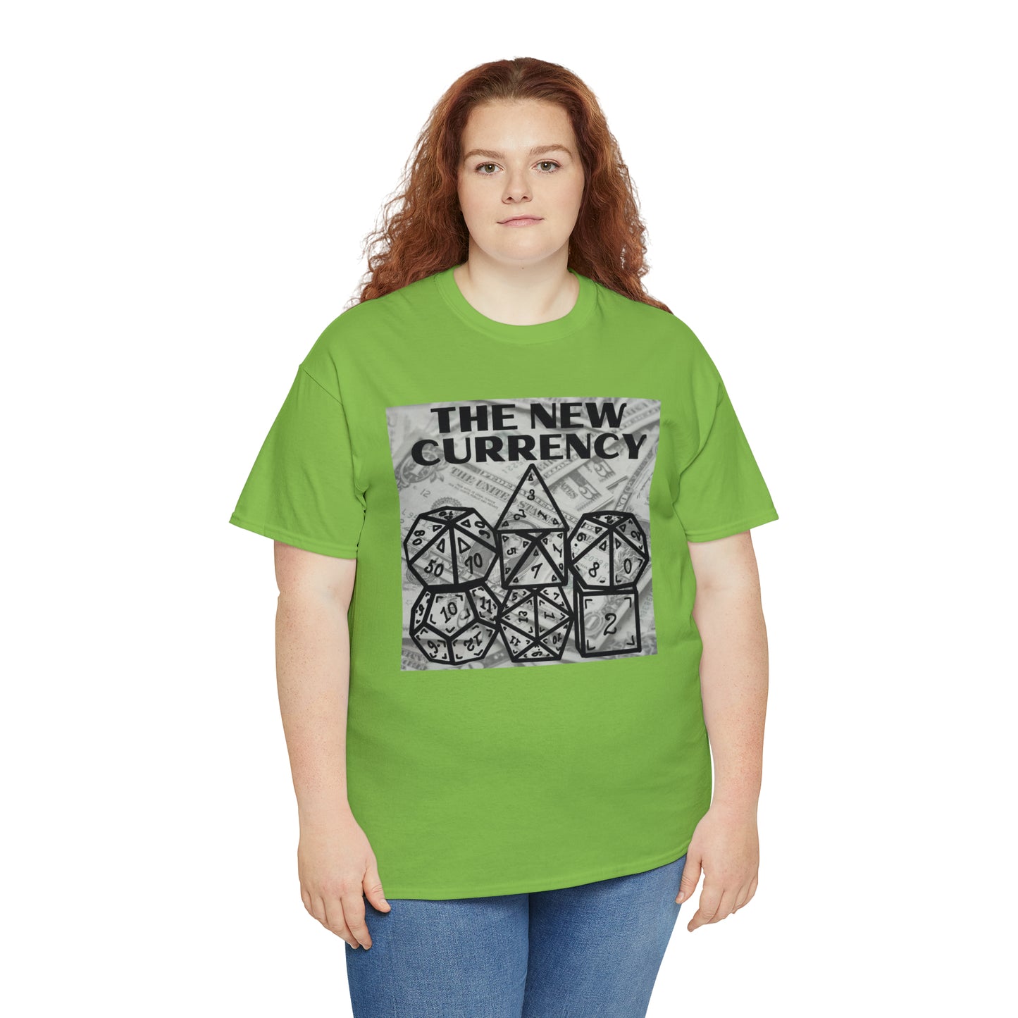 Shirt "THE NEW CURRENCY" D&D Shirt Funny Dice Shirt  -  Pick Your Color, Up to 5x Sizing!