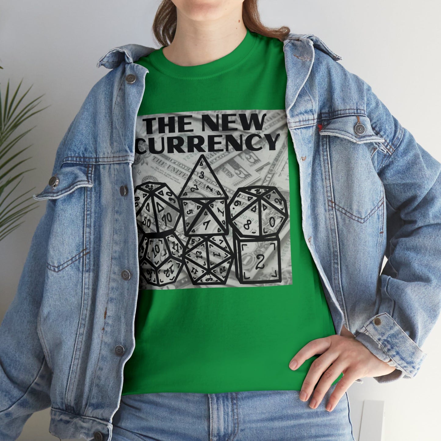 Shirt "THE NEW CURRENCY" D&D Shirt Funny Dice Shirt  -  Pick Your Color, Up to 5x Sizing!