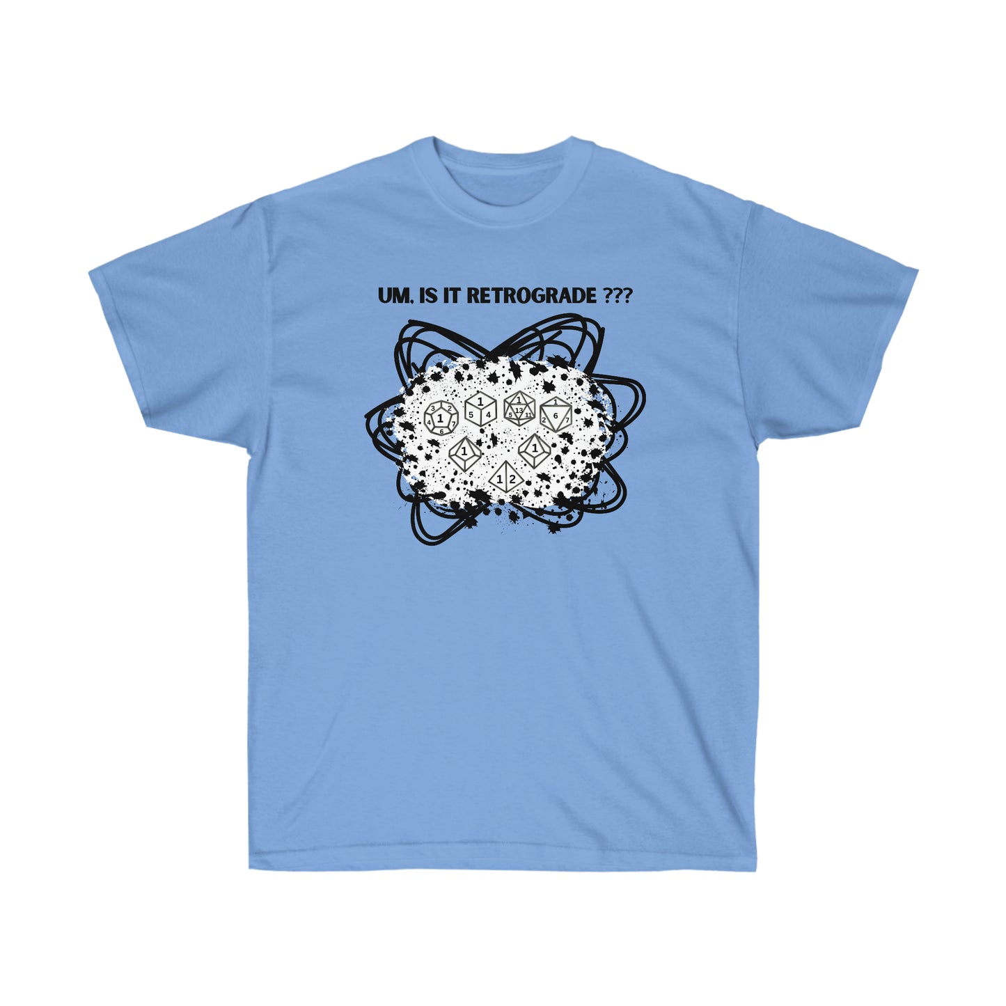 TShirt RETROGRADE DICE "Unfavorable Roll" Tee D&D - Pick Your Color, Up to 5x Sizing!