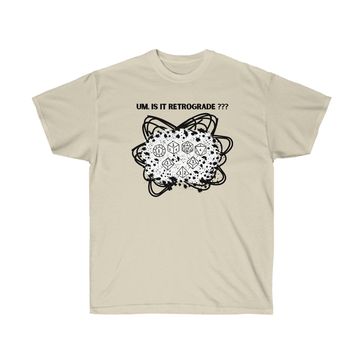 TShirt RETROGRADE DICE "Unfavorable Roll" Tee D&D - Pick Your Color, Up to 5x Sizing!