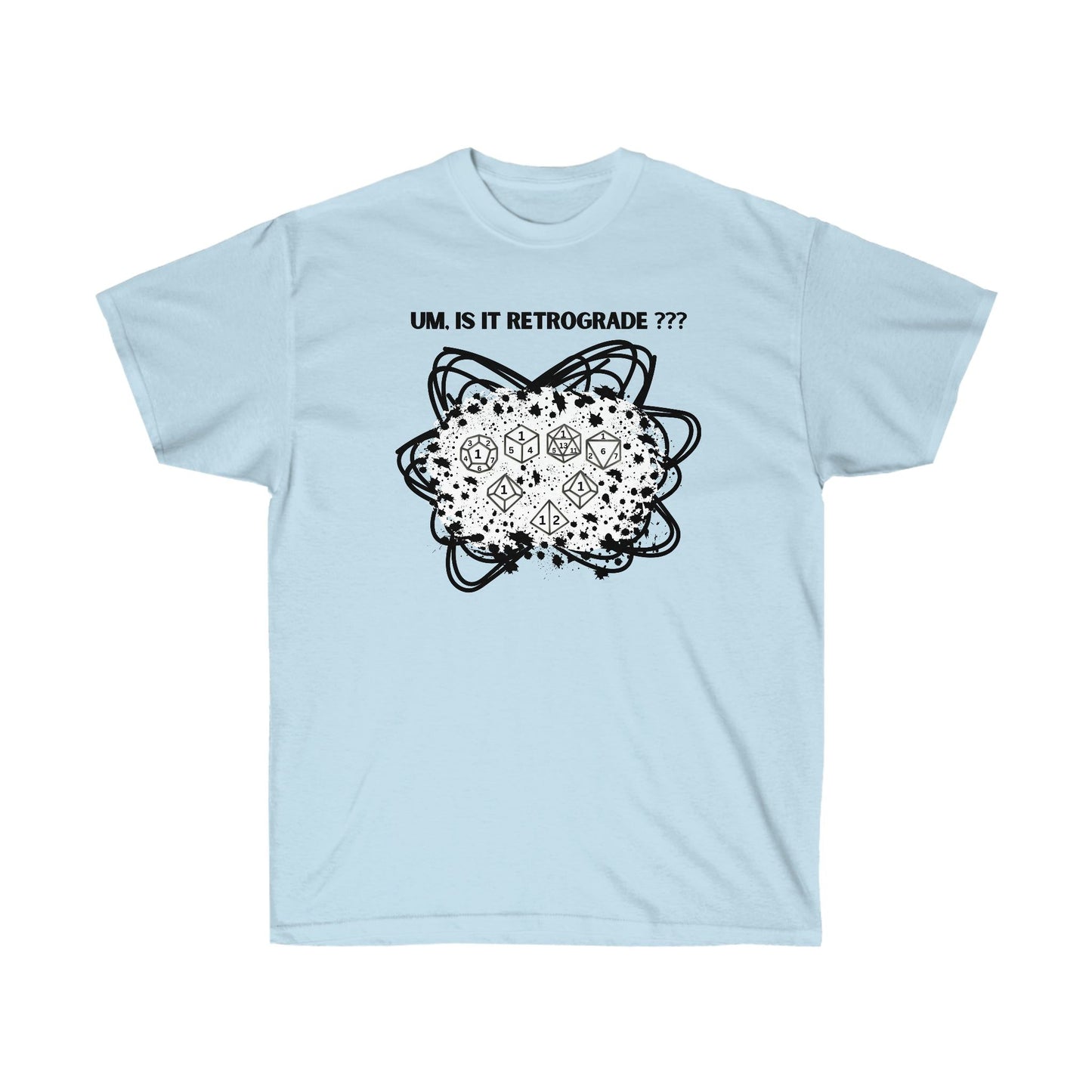 TShirt RETROGRADE DICE "Unfavorable Roll" Tee D&D - Pick Your Color, Up to 5x Sizing!
