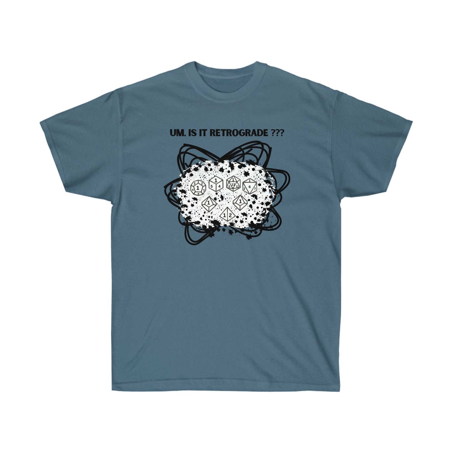 TShirt RETROGRADE DICE "Unfavorable Roll" Tee D&D - Pick Your Color, Up to 5x Sizing!