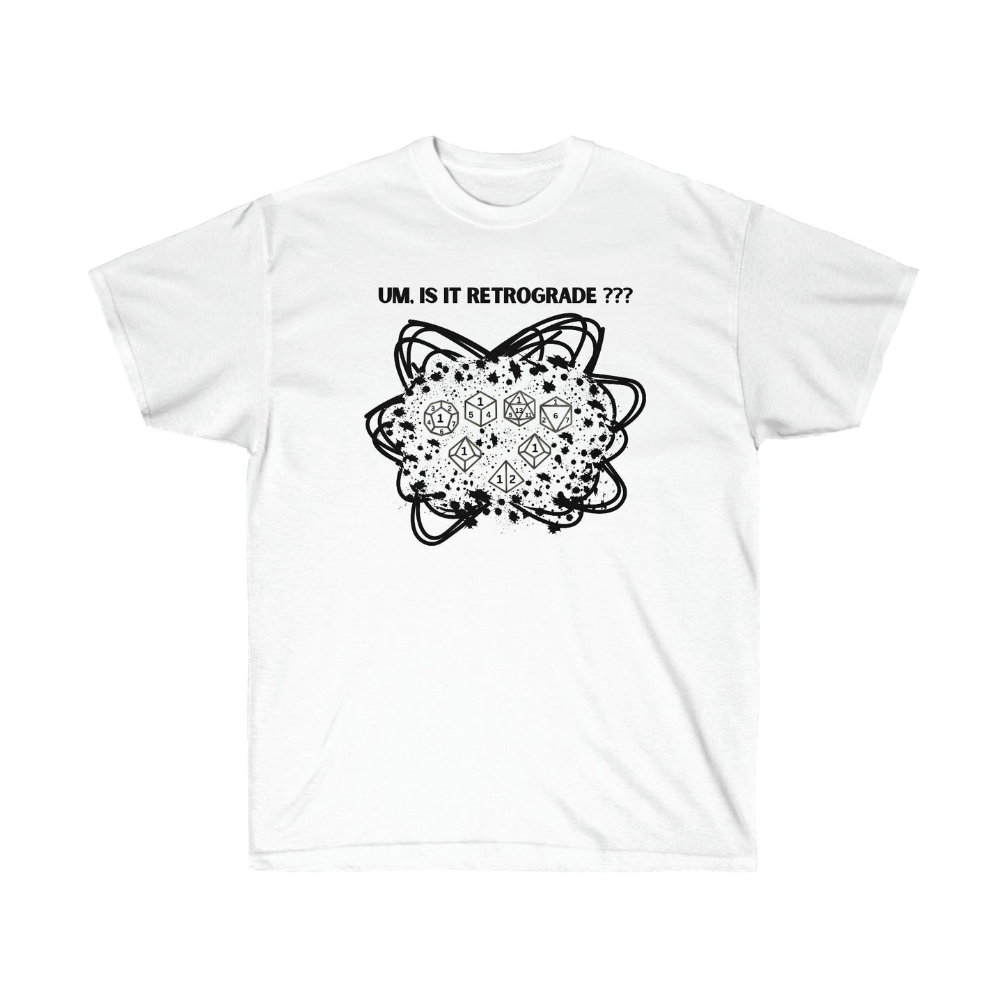 TShirt RETROGRADE DICE "Unfavorable Roll" Tee D&D - Pick Your Color, Up to 5x Sizing!