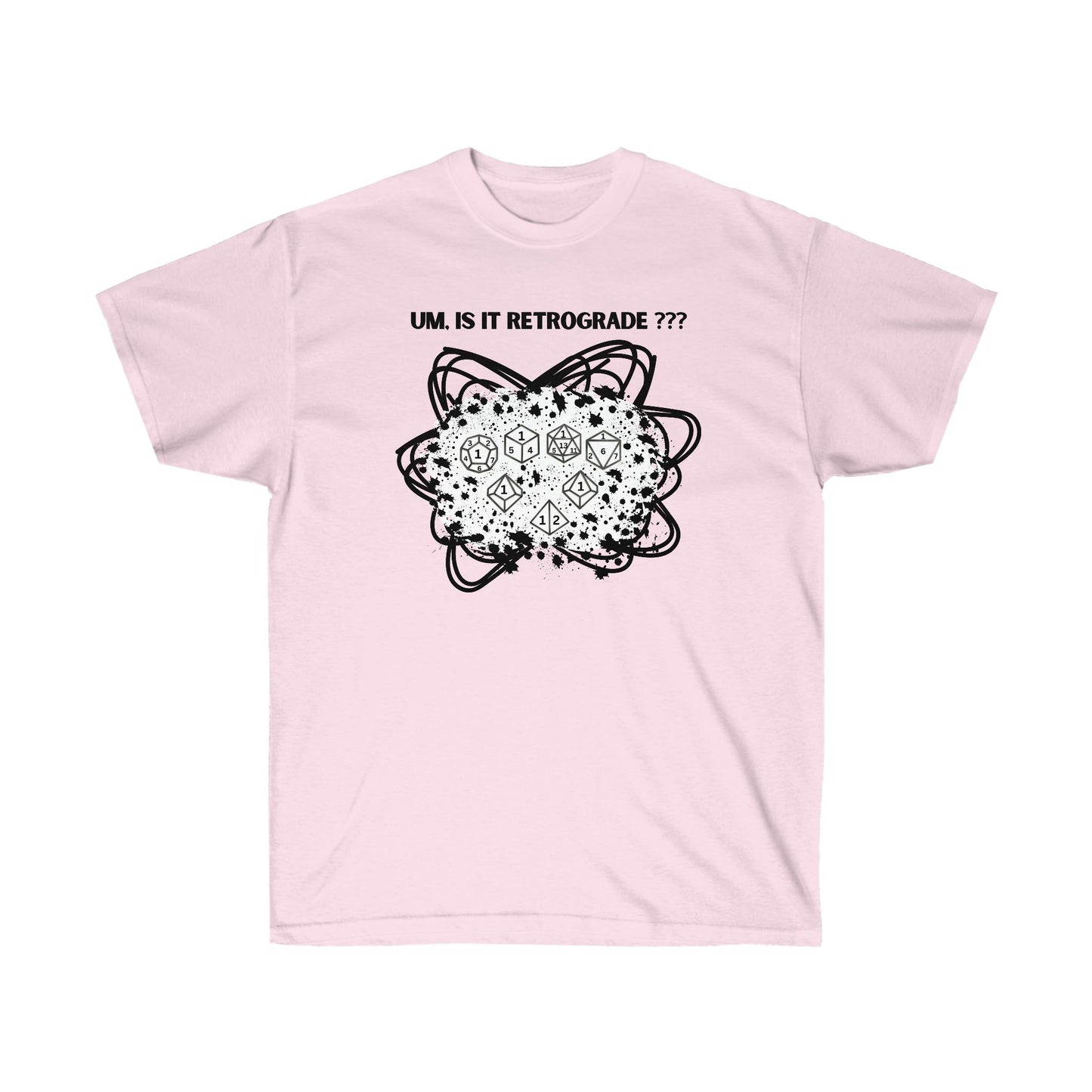 TShirt RETROGRADE DICE "Unfavorable Roll" Tee D&D - Pick Your Color, Up to 5x Sizing!
