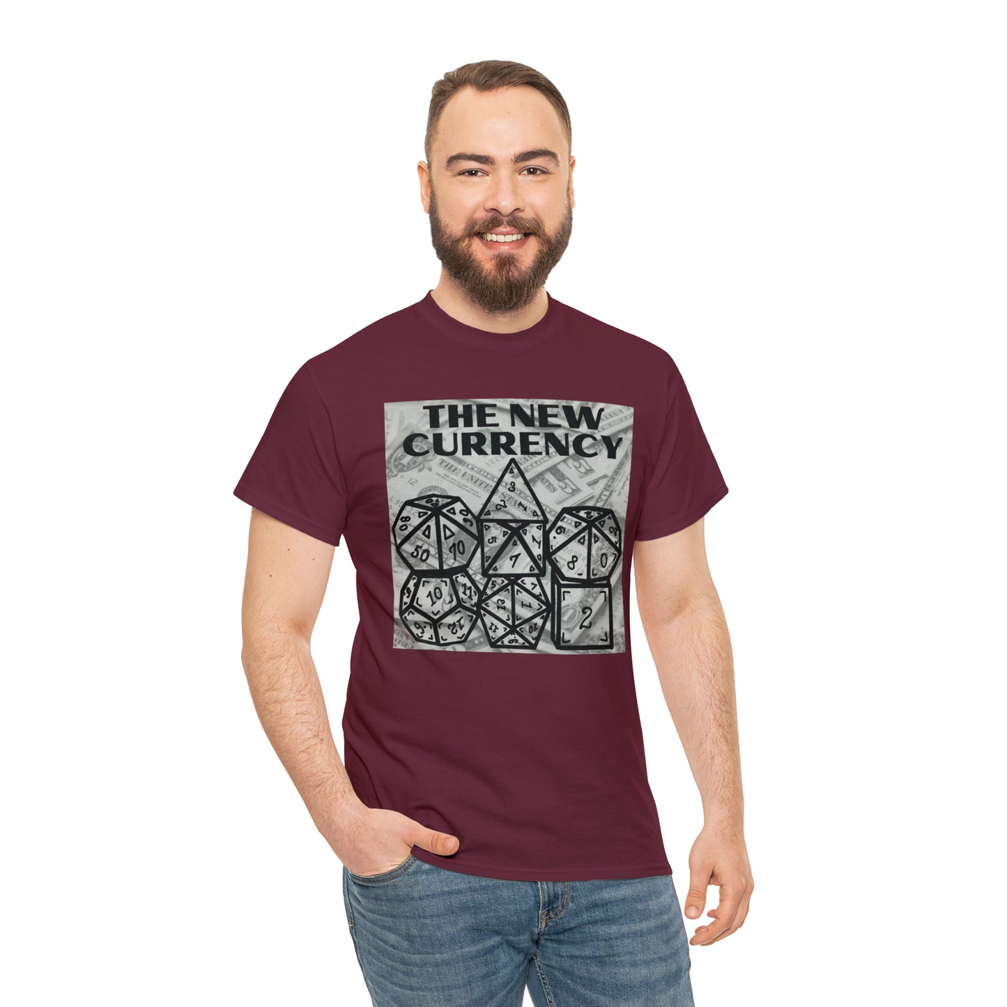 Shirt "THE NEW CURRENCY" D&D Shirt Funny Dice Shirt  -  Pick Your Color, Up to 5x Sizing!