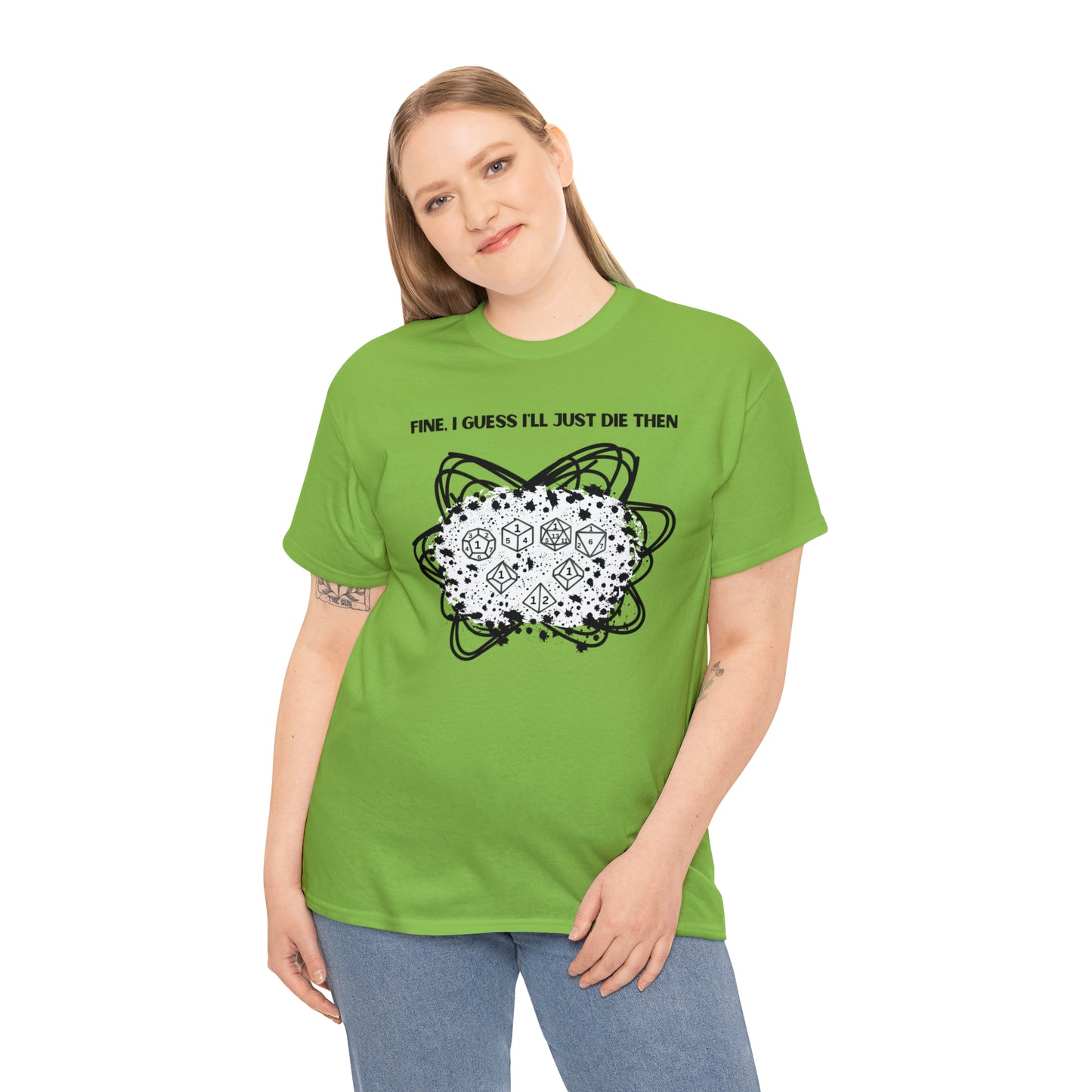 TShirt Funny "Unfavorable D1 Roll" DICE Tee "Guess I'll just die then" D&D - Pick Your Color, Up to 5x Sizing!