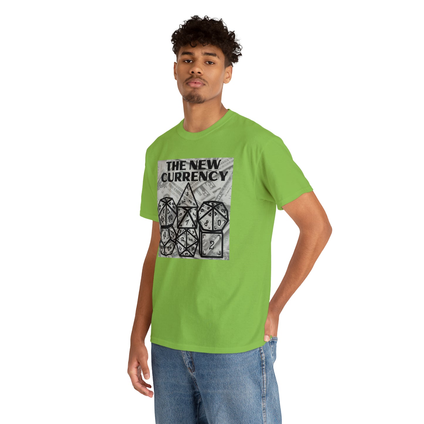 Shirt "THE NEW CURRENCY" D&D Shirt Funny Dice Shirt - Pick Your Color, Up to 5x Sizing!