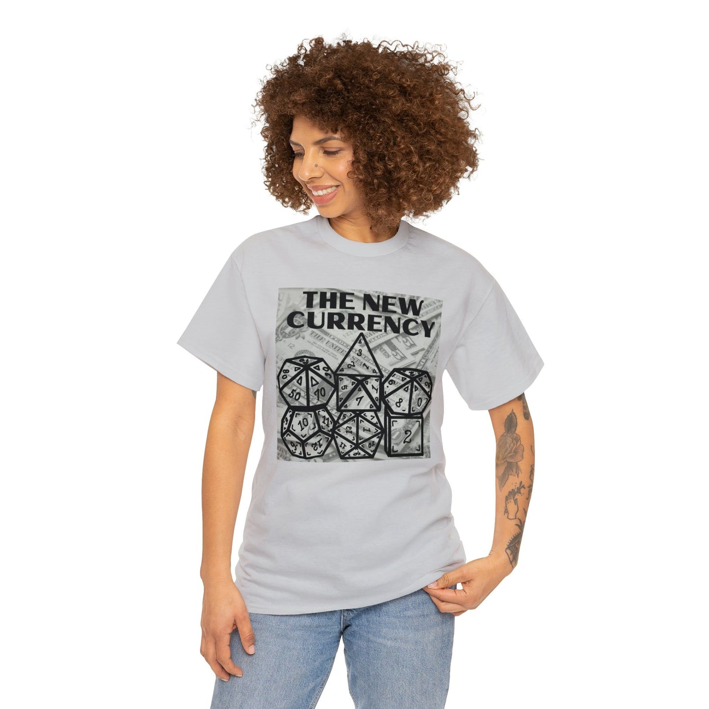 Shirt "THE NEW CURRENCY" D&D Shirt Funny Dice Shirt  -  Pick Your Color, Up to 5x Sizing!