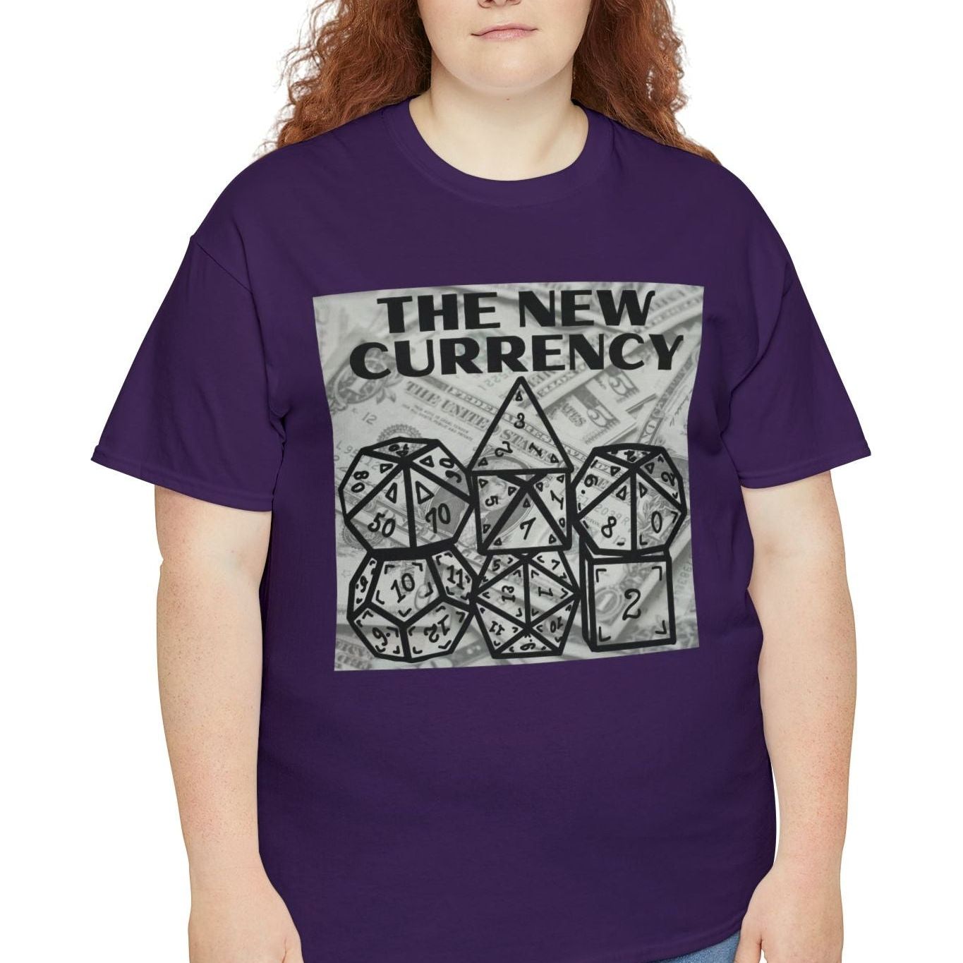 Shirt "THE NEW CURRENCY" D&D Shirt Funny Dice Shirt - Pick Your Color, Up to 5x Sizing!