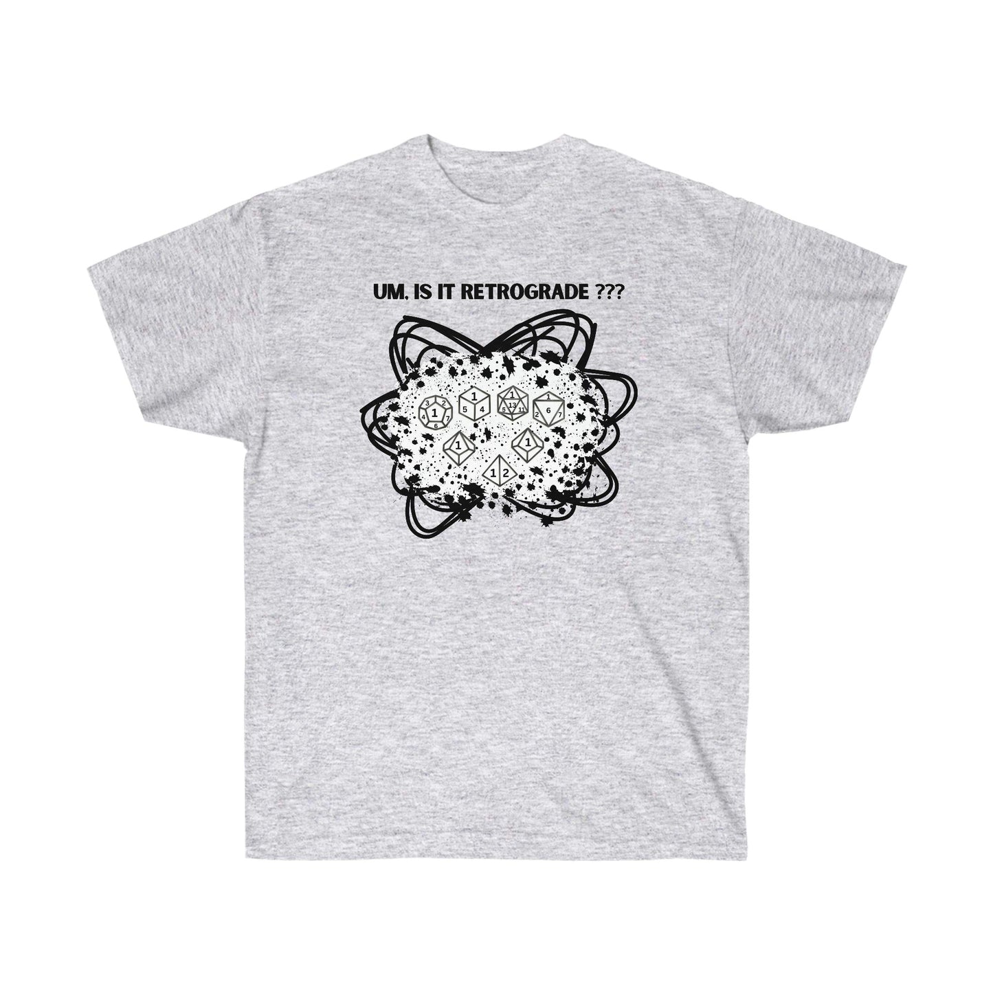 TShirt RETROGRADE DICE "Unfavorable Roll" Tee D&D - Pick Your Color, Up to 5x Sizing!