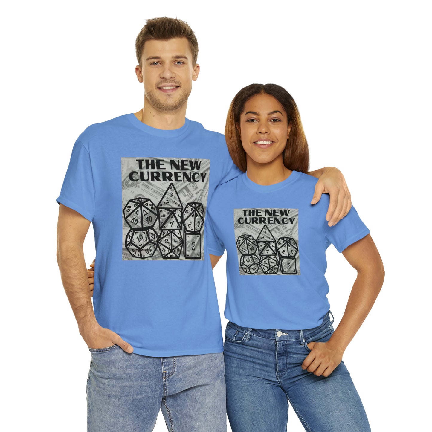 Shirt "THE NEW CURRENCY" D&D Shirt Funny Dice Shirt - Pick Your Color, Up to 5x Sizing!