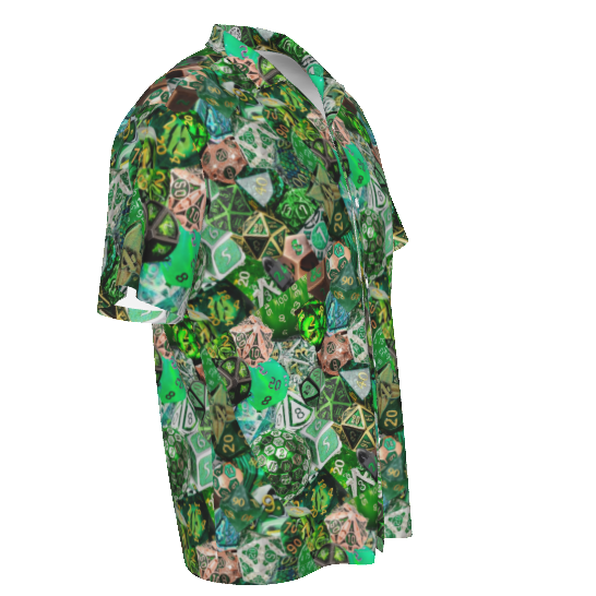 New! Dice Collage Hawaiian Shirt Green / Gold / Silver - UP TO 6XL Tall!