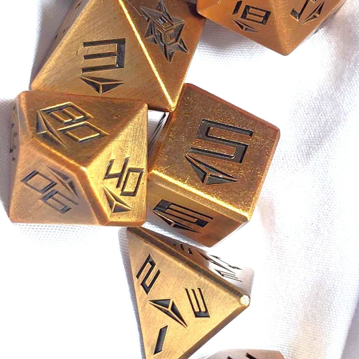 New Brass Solid Metal Dice set