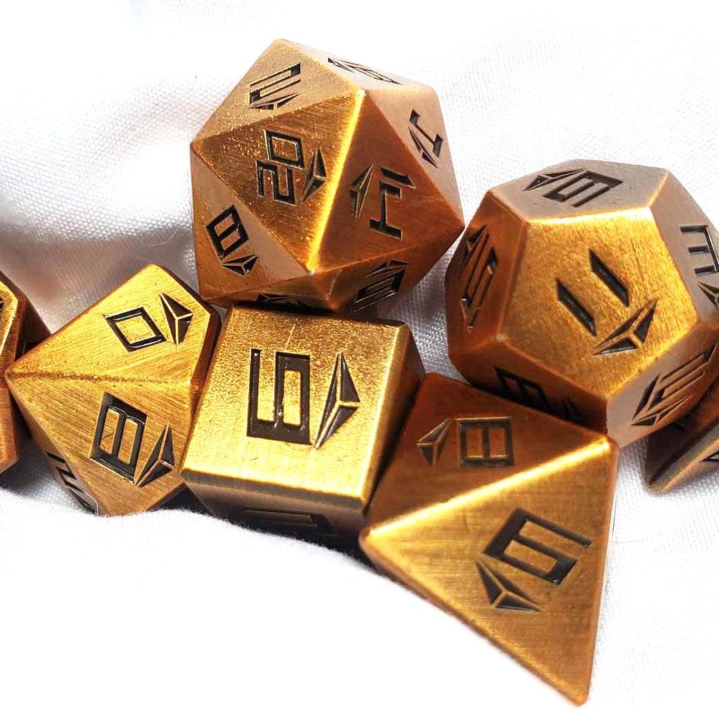 New Brass Solid Metal Dice set