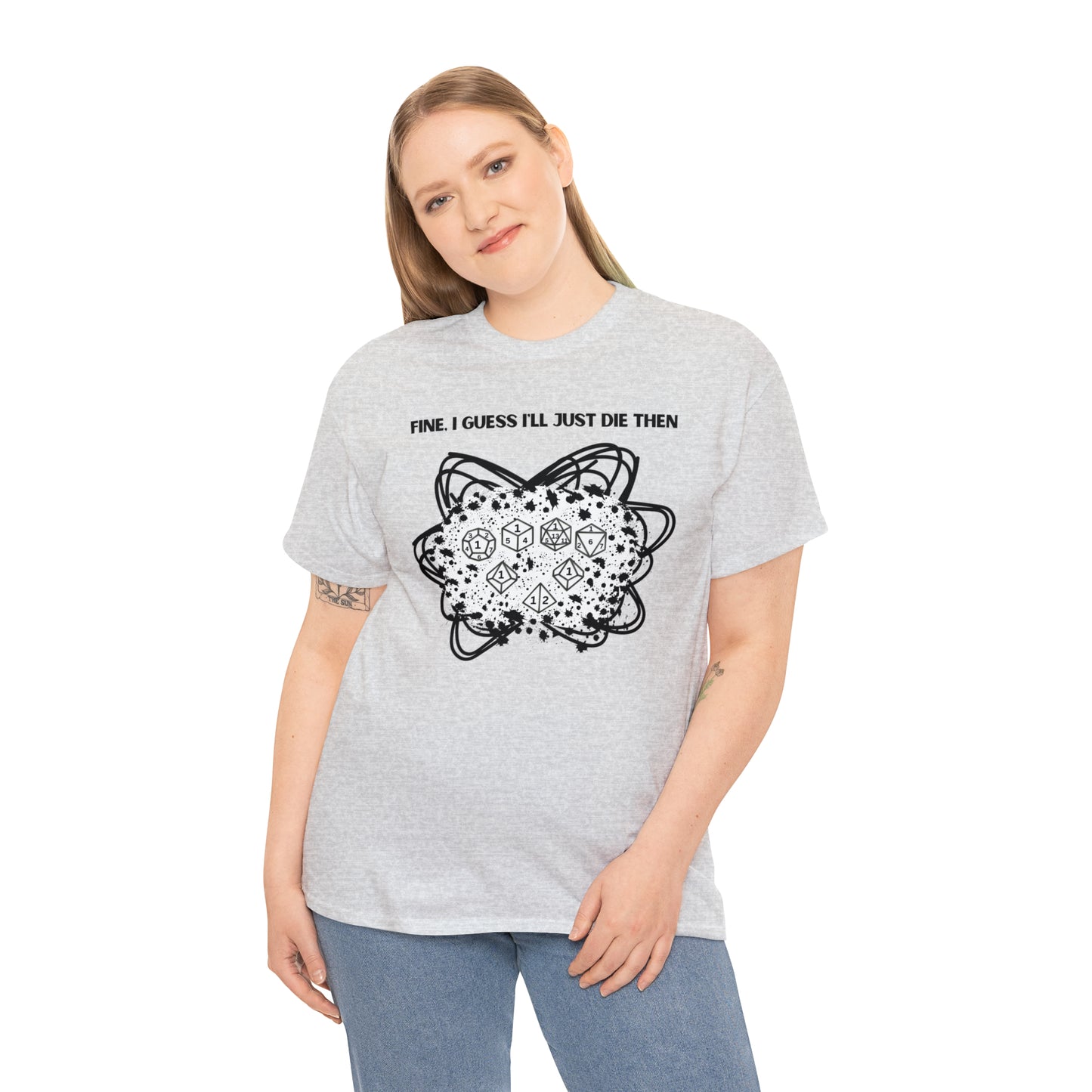 TShirt Funny "Unfavorable D1 Roll" DICE Tee "Guess I'll just die then" D&D - Pick Your Color, Up to 5x Sizing!