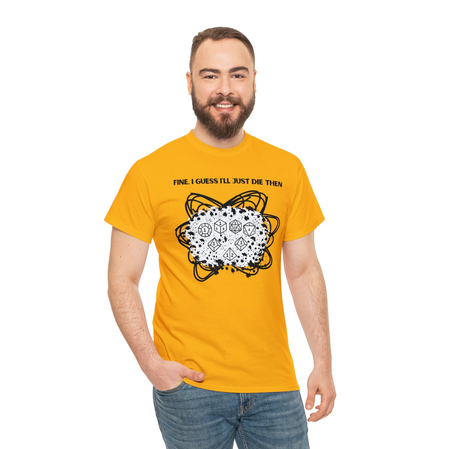 TShirt Funny "Unfavorable D1 Roll" DICE Tee "Guess I'll just die then" D&D - Pick Your Color, Up to 5x Sizing!