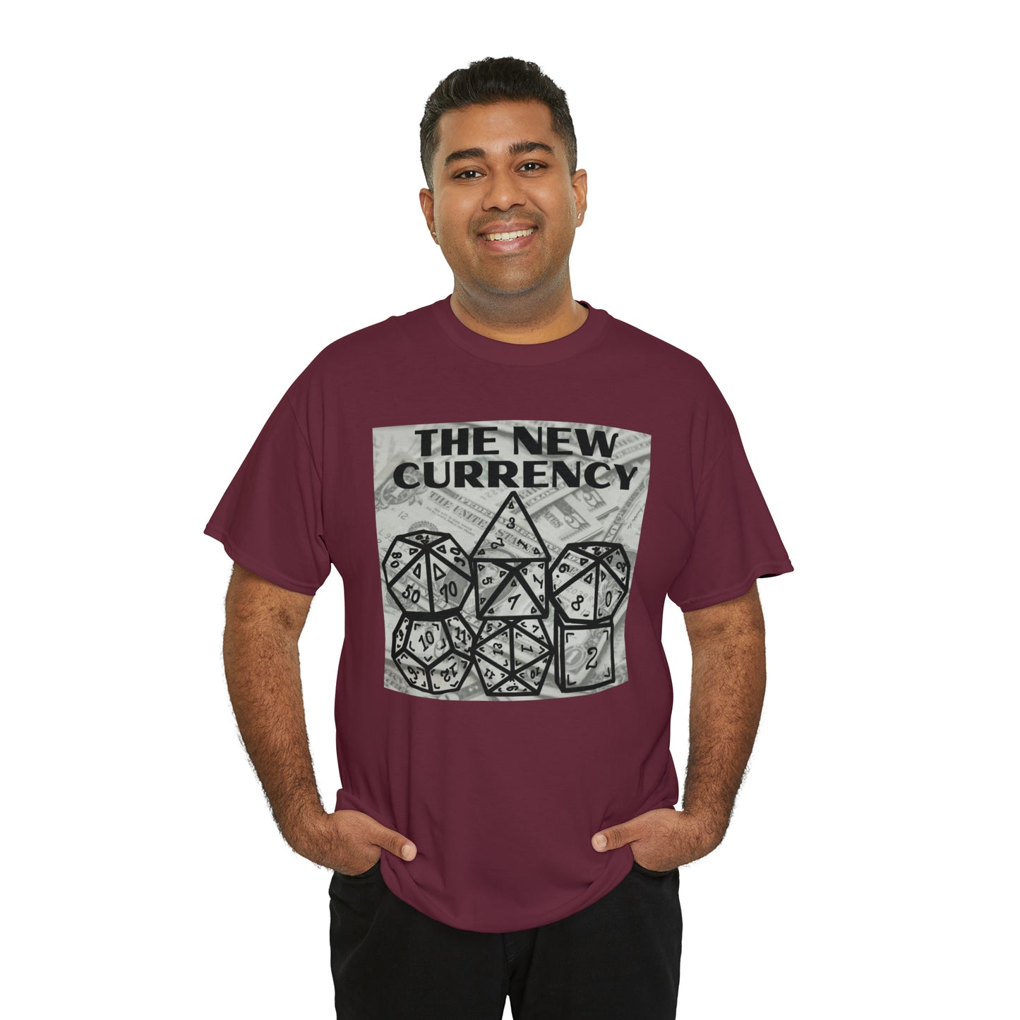 Shirt "THE NEW CURRENCY" D&D Shirt Funny Dice Shirt - Pick Your Color, Up to 5x Sizing!