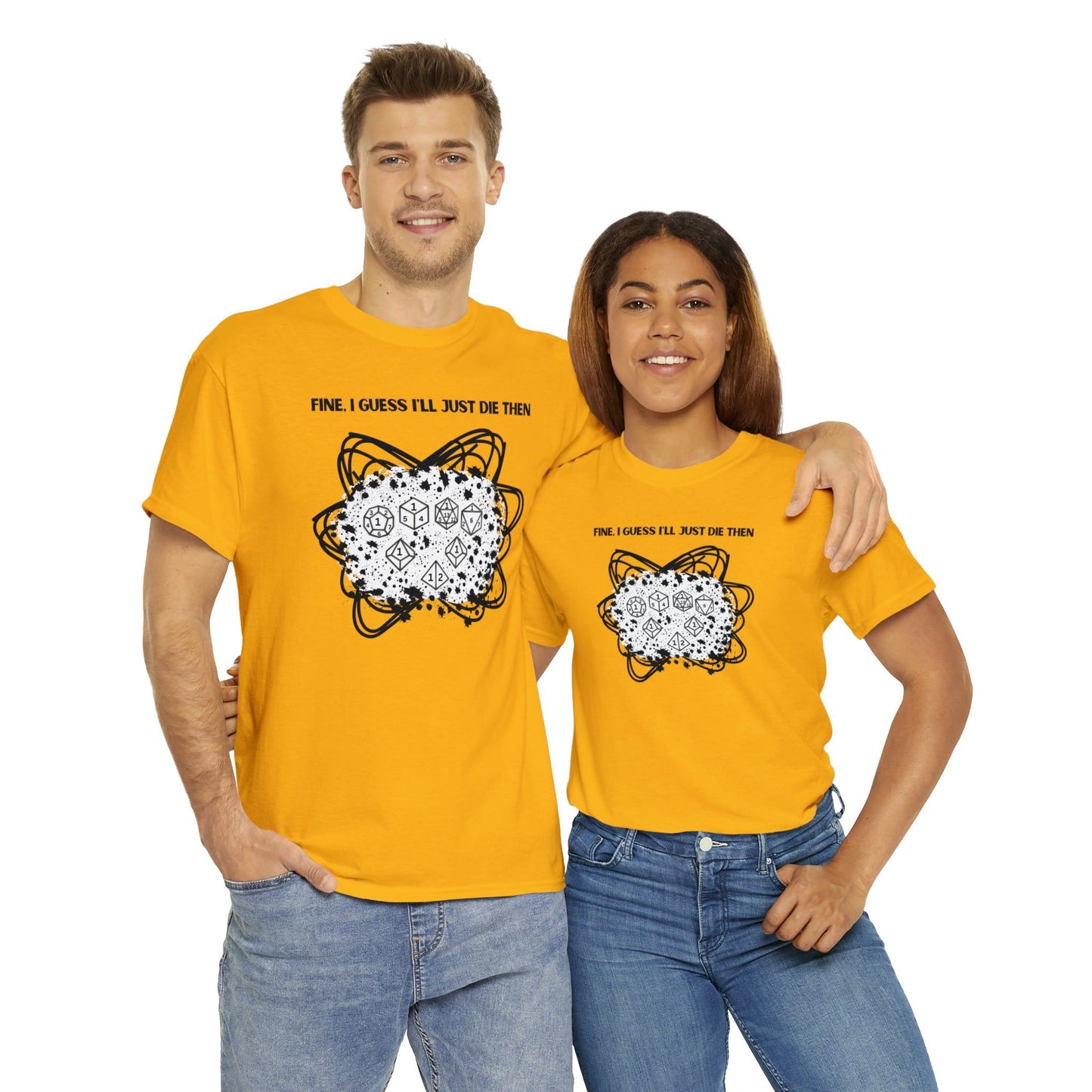 TShirt Funny "Unfavorable D1 Roll" DICE Tee "Guess I'll just die then" D&D - Pick Your Color, Up to 5x Sizing!