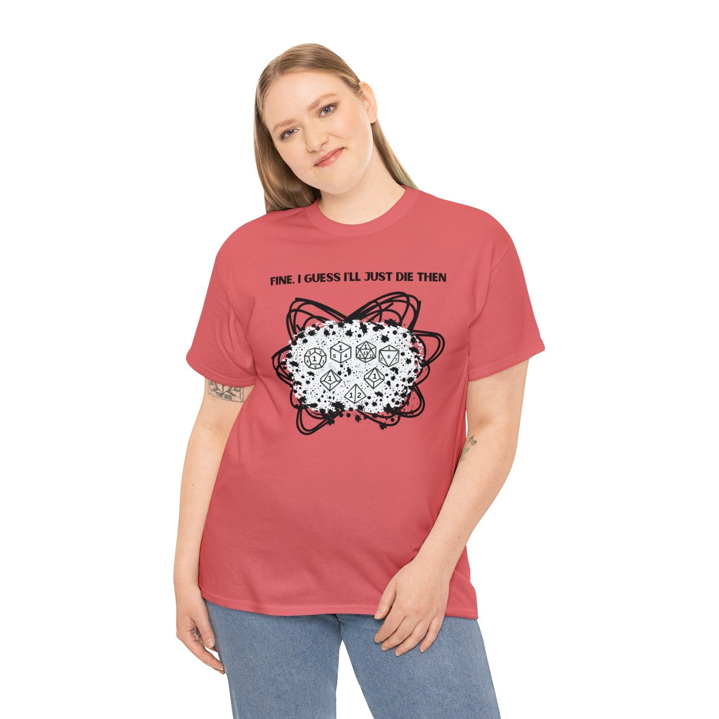TShirt Funny "Unfavorable D1 Roll" DICE Tee "Guess I'll just die then" D&D - Pick Your Color, Up to 5x Sizing!