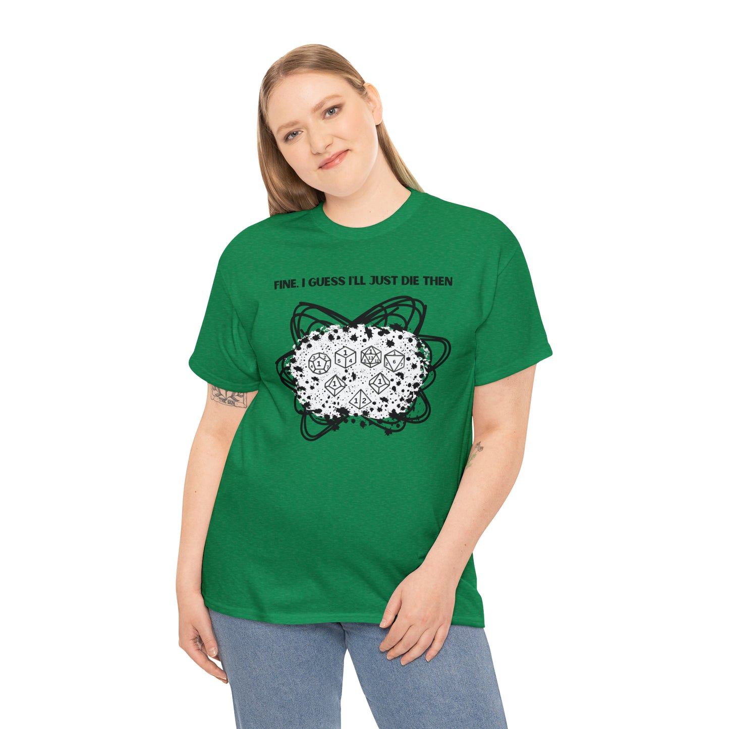 TShirt Funny "Unfavorable D1 Roll" DICE Tee "Guess I'll just die then" D&D - Pick Your Color, Up to 5x Sizing!