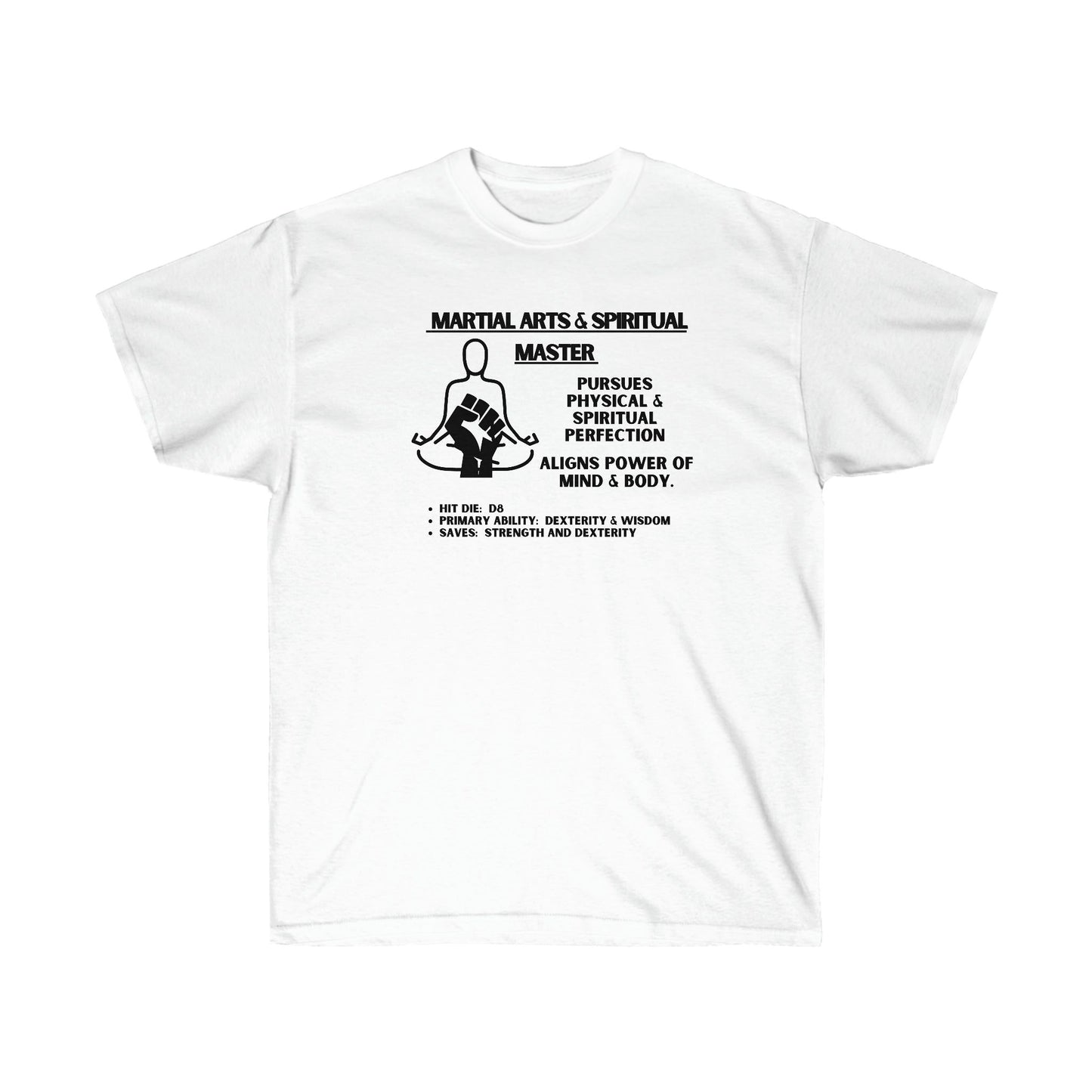 TShirt MONK Tee D&D - Pick Your Color, Up to 5x Sizing!