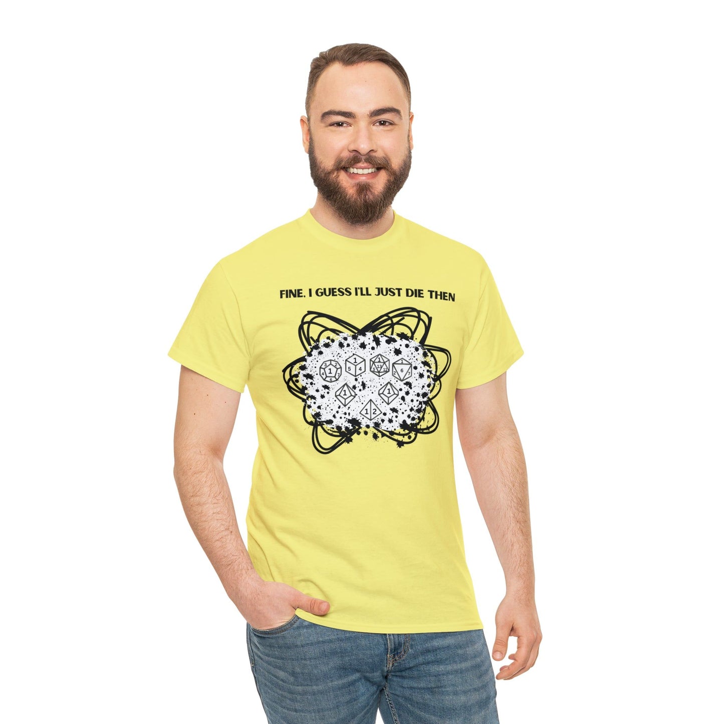 TShirt Funny "Unfavorable D1 Roll" DICE Tee "Guess I'll just die then" D&D - Pick Your Color, Up to 5x Sizing!