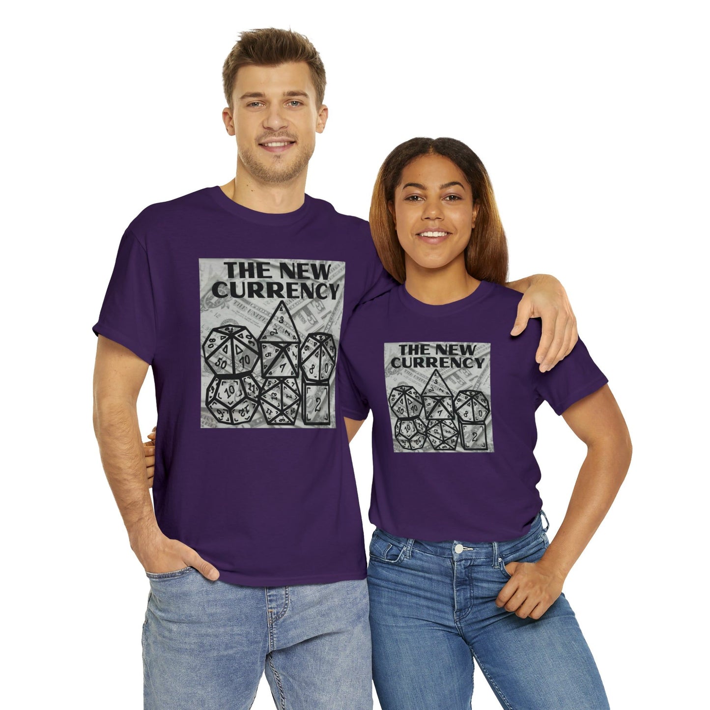 Shirt "THE NEW CURRENCY" D&D Shirt Funny Dice Shirt - Pick Your Color, Up to 5x Sizing!