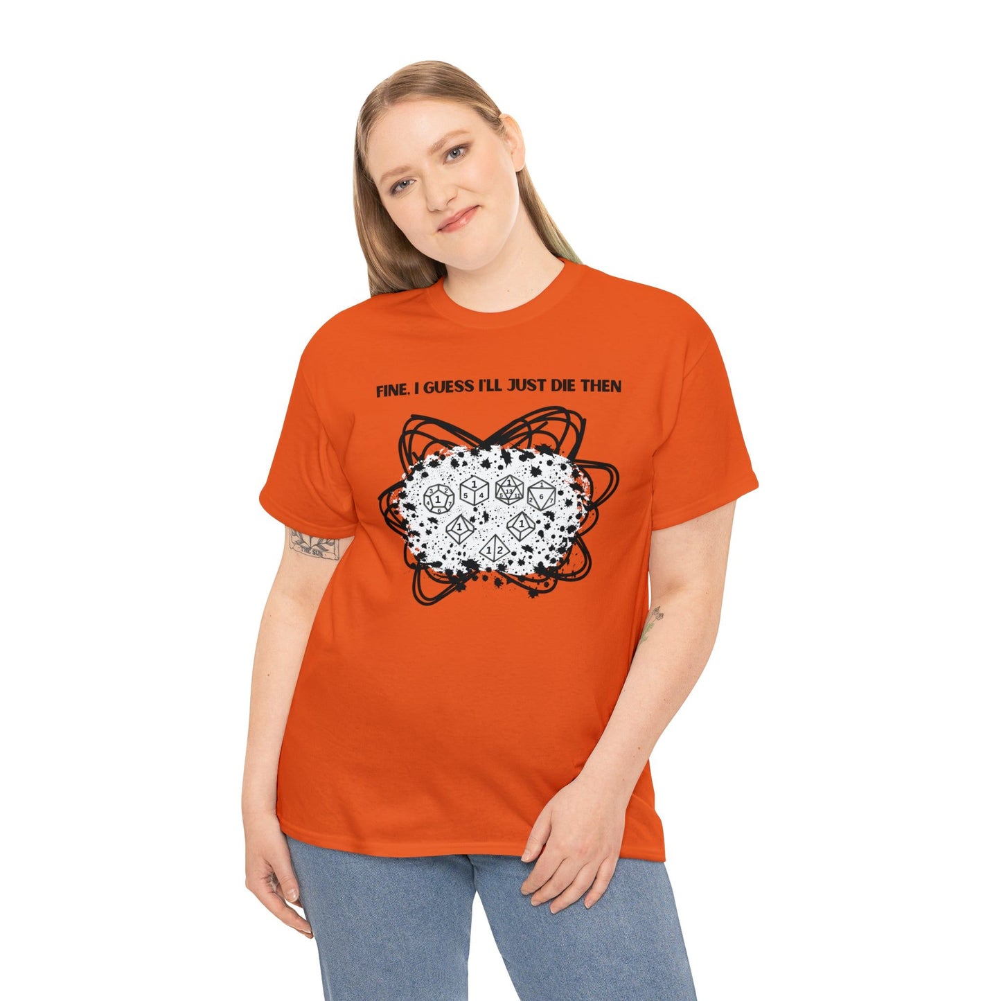 TShirt Funny "Unfavorable D1 Roll" DICE Tee "Guess I'll just die then" D&D - Pick Your Color, Up to 5x Sizing!
