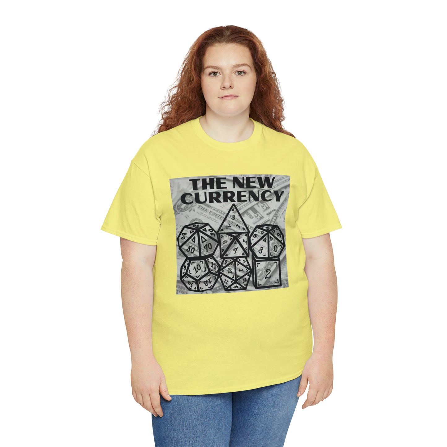 Shirt "THE NEW CURRENCY" D&D Shirt Funny Dice Shirt - Pick Your Color, Up to 5x Sizing!
