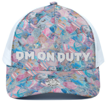 DM on Duty PRIDE Hat, Baby Blue/Pink/White DM Hat, Great Dungeon Master Cap, Pride gift!