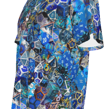 New! Dice Collage Hawaiian Shirt - Blue- Mixed D&D Dice, Sizing through 5XL