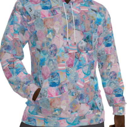 Trans Pride D&D Dice Collage Hoodie