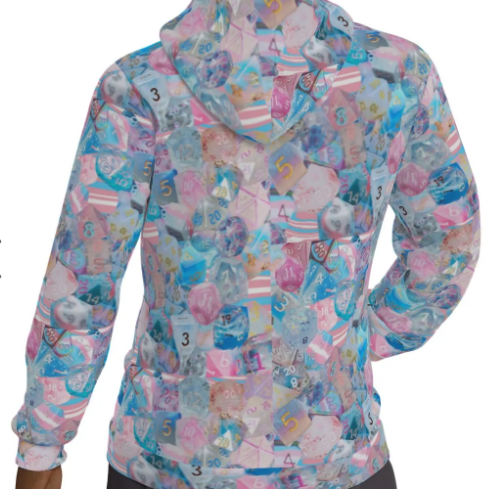 Trans Pride D&D Dice Collage Hoodie