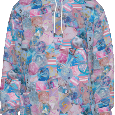 Trans Pride D&D Dice Collage Hoodie