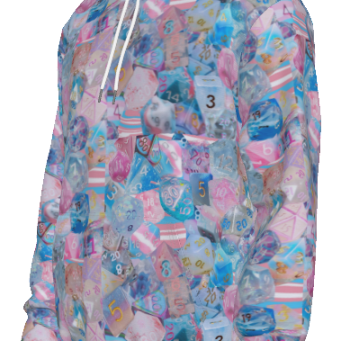 Trans Pride D&D Dice Collage Hoodie