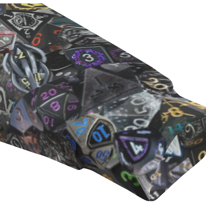 D&D Jacket: Collar, Zipper, Fleece & Pockets -Dice BLACK- Sizes up to 5XL
