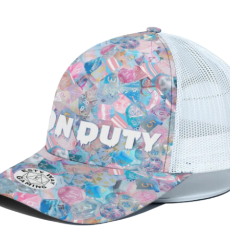 Dm on Duty Trans Pride Hat, Dungeon Master Cap, Lgbtq+ Representation, Dungeon Master Fashion, Dm Accessory, Pride Hat, Dungeon Master Cap Gift
