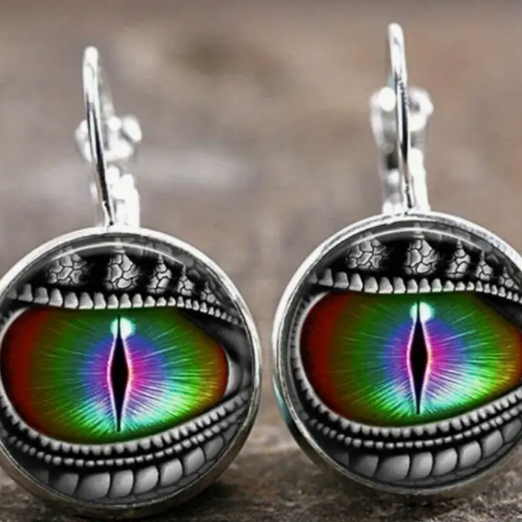Dragon Eye Piercing Green Mix Colored Fashion Earring Set