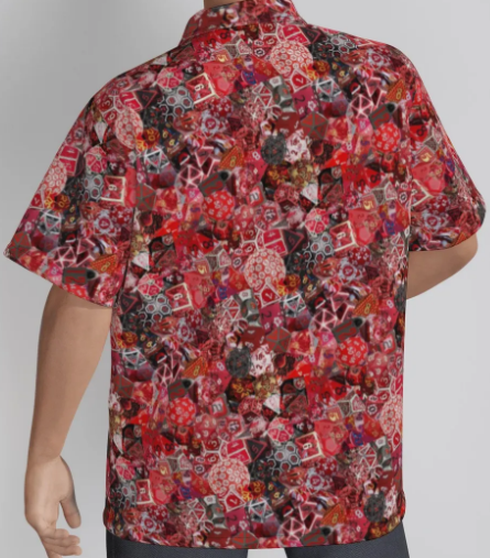 New Red Hawaiian Shirt, Men Dice DnD, RPG, Gaming Shirt, Gift for DnD Player, Fun RPG Shirt, DM Wedding Gift, DnD Wedding, rpg Gift (Copy)