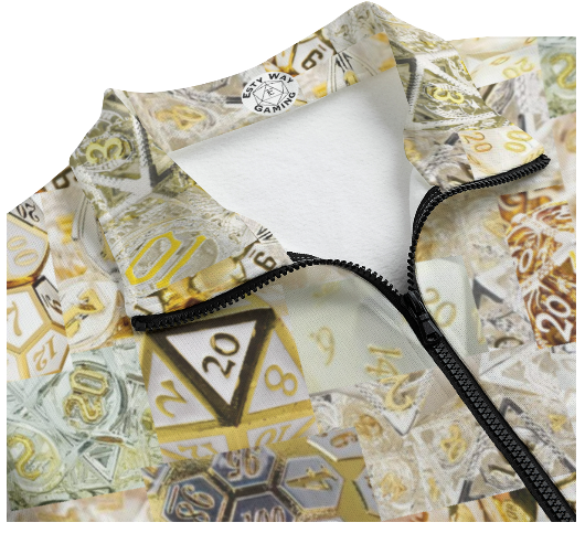 On Sale! White Gold Hawaiian Shirt, Dice DnD, RPG, Gaming Shirt, Gift for DnD Player, Fun RPG Shirt, DM Wedding Gift, DnD Wedding, rpg Gift